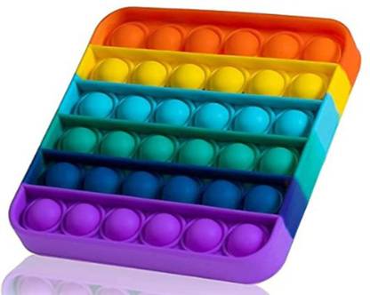 zobro Fidget Toys, Push pop Bubble Sensory Toys, Silicon Satisfying Relaxing Toys, Simple dimple Fidget Toys for Kids Girls Boys Adults -(Rainbow colours)