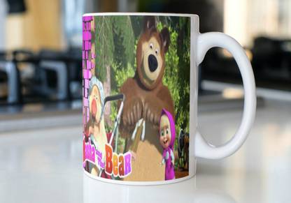 Vrantikar Masha And Bear Cartoon 37 Printed Coffee , Name , Best Gift For Sister, Friend ,Girlfriend ,Mother Friends Group Ceramic Coffee Mug