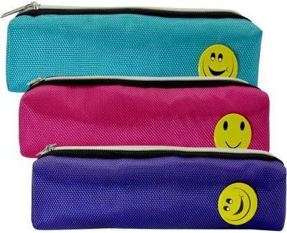 ShopTop 3 Emoji Combo Pencil Pouch Emoji Art Polyester Pencil Boxes Art Polyester Pencil Boxes