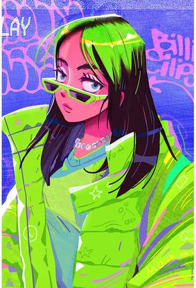 Billie eilish art wall poster REDCLOUD Paper Print