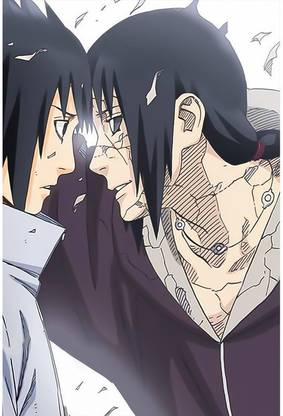 Itachi and sasuke last meet wall poster sticky adhesive back side REDCLOUD Paper Print