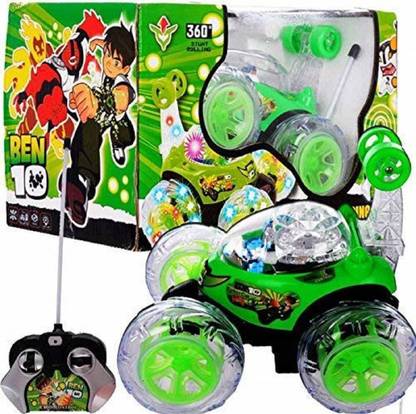 MALANIFASHIN Plastic 360 Degrees Rotating Front Axle Spinning Wheels Ben Ten Stunt Car Rattle