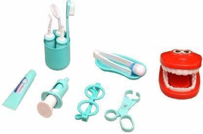 Cloud spot Role Play Dentist Doctor Toy Set with 15 Pieces of Dental Instruments for Kids