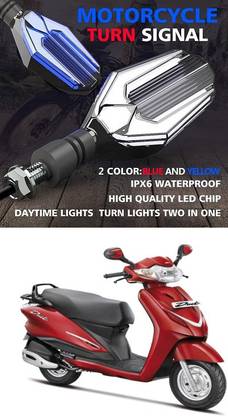 XZRTZ 55 LEDs Motorcycle Turn Signal Indicator Amber/White Double Colors Bike Turn Signal, Bright Bike Tail Light Front Rear Running Lights 4PCS XS2 Indicator Light Motorbike LED for Hero (12 V, 30 W)