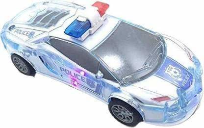 WHITE POPCORN Powered Police 3D Car