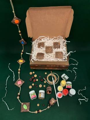 Nirmitee Coconut Shell Dangler DIY Kit: (Code: DIY-G21 013)