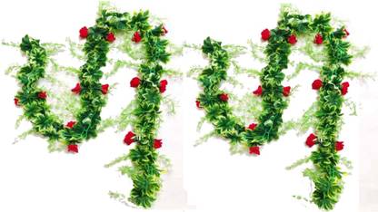HUG ME Green, Red Rose Artificial Flower