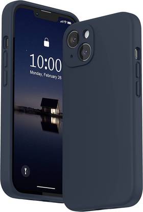 Loxxo Back Cover for iPhone 13 Camera Protection Liquid Silicone Case with Microfiber Lining (Blue)
