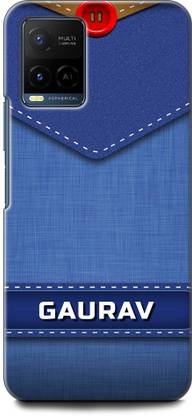 WallCraft Back Cover for Vivo Y33T, V2146 GAURAV NAME, G LETTER, BLUE, JEANS, ALPHABET, DESIGN