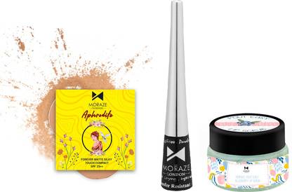 MORAZE ELF Pack Of 1 Eyeliner With 1 Lip scrub and 1 Compact (Warm Beige)