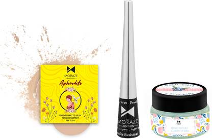 MORAZE ELF Pack Of 1 Eyeliner With 1 Lip scrub and 1 Compact (Porcelain)