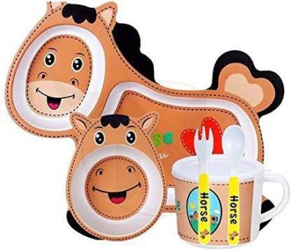 SKTOYZONE Pack of 5 Bamboo Dinner Set