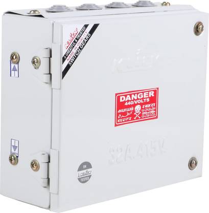 KLICK Busbar Switch Metal Box, Heavy Duty, MCB Distribution Box, Fire Retardant, Electrical Accessories for Home & Offices (32 Amps) Distribution Board