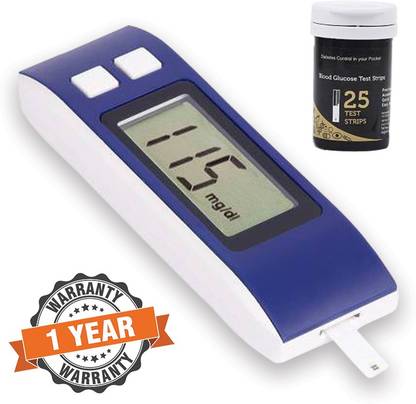 Pristyn care Sugar Testing Machine | Glucometer Kit | Glucose meter | Automatic Glucose Sugar testing Monitor | Diabetes Testing Machine | Blood Glucose | Sugar Testing Machine | Diabetes Checking Machine | Glucometer | Digital Glucometer | Blood Sugar testing Machine | With 25 Blood Glucose Test Strips (Blue/White) Glucometer