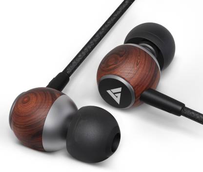 Boult BassBuds Oak Pure-Wood Wired Headset