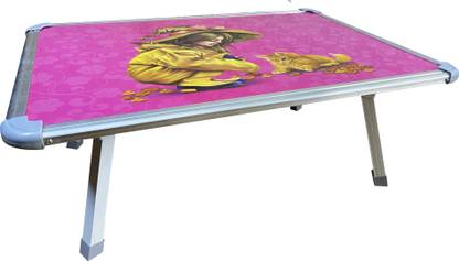 RMEnterprizes Multipurpose Bed Table Foldable Bed Study Table Portable Multifunction Laptop Table for Work Office Home, Eating, Playing and Study (60cm X 40cm,Pink colour) Engineered Wood Study Table