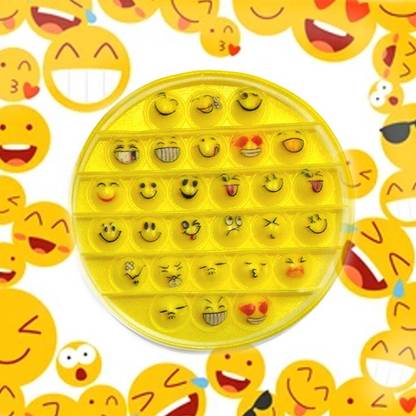 QWICK CLICK Push Pop Bubble Fidget For Smiley Emoji Circle Shape Spinner Pop It Silicone Toy