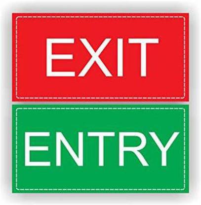 GOODPRINTZONE Entry And Exit Gate Sign Board Size 6x12, 5.mm Thick Waterproof pack of 1 Set Oven Outer Door Glass