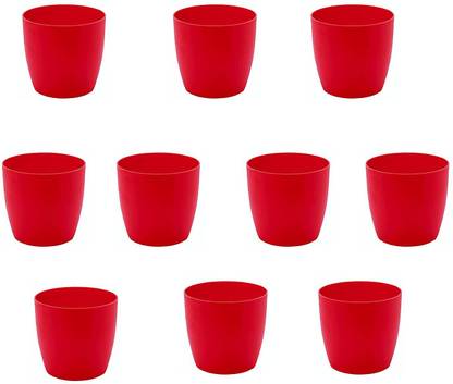 DREAM NURSERY Round Premium Grade Plastic flower Pot 5.3 INCH Size for Indoor Plants/ Office USE/ Desktop Pot. pack of 10 pots Plant Container Set