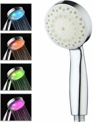 Tlismi by TLISMI Led Handheld Shower Head 7 Color Glow Light Change Automatically Polished Chrome Temperature Sensor Water Glow Led Shower Head Bathroom Spa (Round) Shower Head