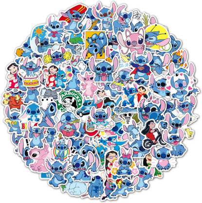 Rousrie 4.318 cm Laptop Stickers Lilo & Stitch 50 (3) Self Adhesive Sticker