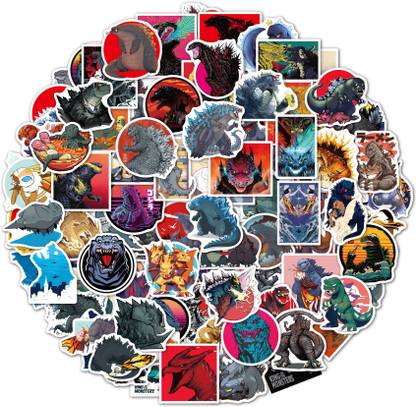 Rousrie 4.318 cm Cool Godzilla 50 Stickers(1) Self Adhesive Sticker