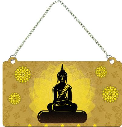 Lord Buddha Decorative Wooden Wall Hanger for Home|Office||Gift(WH_3504N-S)