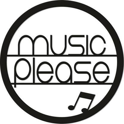 Music Please Wooden Wall Hanger for Home|Office|Living Room|Gift, (WH_3417N-S)