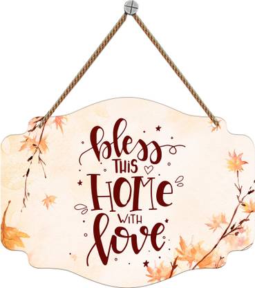 Home with Love Quote Wooden Wall Hanger for Home|Office|Bedroom|Gift(WH_3607N-S)