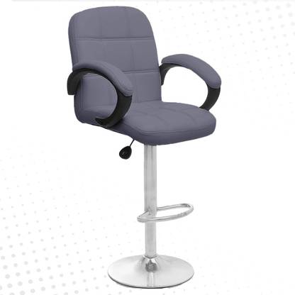 REDEFINE Jax Swivel High Counter Bar Stool with Armrest &Square Back Leather Cushion, Height Adjustable Bar Chair Suitable for Kitchen| Music| Food Court| Dining |Cafeteria | Pub's B7329 Leather Bar Chair
