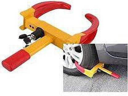 Bkulture Hi Tech Trending, 178 Heavy Duty Protective Anti-Theft Car Wheel Tyre Lock Clamp Security - Tire Clamp with Two Keys (Red & Yellow) for Mojo Wheel Lock