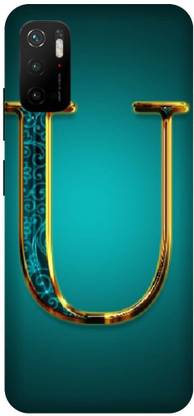 UMPRINT Back Cover for Redmi Note 10T 5G U U Latter Alphabet Printed Back Cover