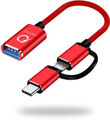 ONCRO USB Type C Cable 2 A 0.17 m 2in 1 otg pendrive to mobile connector type c otg adapter two in one phone otg cable otg for android micro usb adapter cable multi otg cable converter