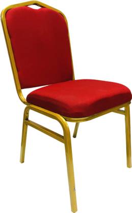 RATISON Dining Chair Home Office Restaurant Hotel Banquet Hall Tent Dining Chair Ergonomic Dining Chair with Golden Chrome Polish and Fabric seat (Stackable Chair) Fabric Dining Chair