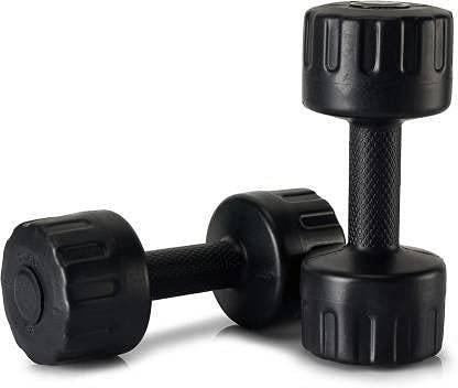 Fitbud 10KG(5 KG X 2)PVC Dumbbells For Men & Women, For Home Gym Strength Training Fixed Weight Dumbbell