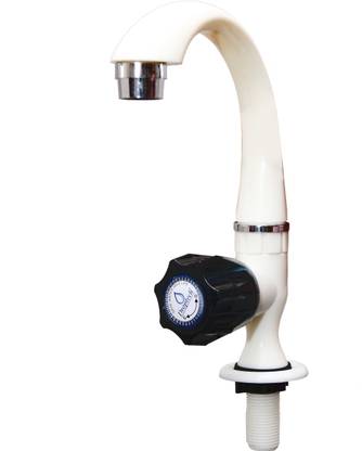 droptech Pvc Swan Neck Tap Crystal Black (With Foam Flow) For Kitchen/Bathroom Wash Basins Pillar Tap Faucet Pvc Swan neck Taps Pillar Tap Faucet