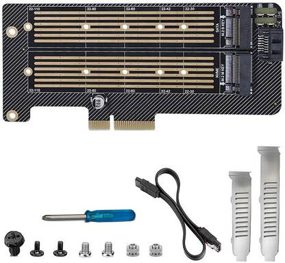 Verilux Dual M.2 PCIE Adapter for SATA or PCIE NVMe SSD,M.2 SSD NVME (m Key) DDR3 1 GB Intel Chipset 64 bit 589 MHz Graphics Card