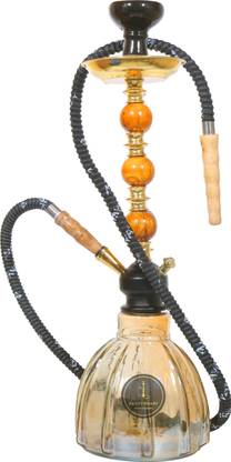 Handywharf THE GOLDEN DOME 20 Inch Tall Luxury Hookah set from Gold Mine Series. Premium Quality Shisha Hookah Pot with Ceramic Chillum, 1.5 Meter Long Pipe of High Quality Standards. Luxury, Crafted in Every Element 20 inch Glass Hookah