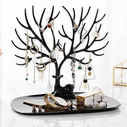 Puno Multipurpose Deer Tree Holder, .Deer Head Jewelry Display Stand, Deer Shape Tree Jewellery Organizer Stand, Jewellery Organizer Plastic Key Holder