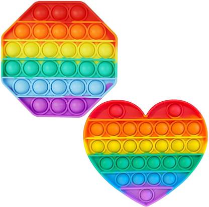 Enorme Push Pop it Fidget Toy Game, Bubble Sensory Toy For Kids and Adults ( Heart & Xexagone )