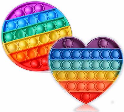 Enorme Push Pop it Fidget Toy Game, Bubble Sensory Toy For Kids and Adults ( Heart & Round )