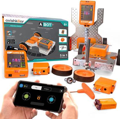 Avishkaar ABot Robotics Kit 5 in 1, 50+ Parts Learn Robotics & Coding for Aged 8 & above