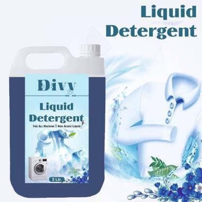 Divy washing machine Liquid Detergent Laundry Front Load/Top Load/Bucket Wash (5 liter) Multi-Fragrance Liquid Detergent (5 L) Multi-Fragrance Liquid Detergent Aqua Liquid Detergent (5000 ml) Multi-Fragrance Liquid Detergent