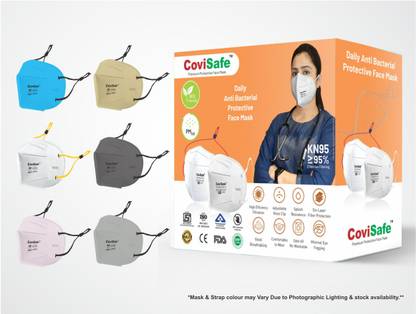 CoviSafe CoviSafe™ Ultra Comfortable (CE, ISI, ISO, BIS, FDA Who-GMP Complied) Ear Loop - MIX COLOUR- PACK OF 10 N95 / KN95 FFP2 6 Layer Reusable/Washable Ultra Comfortable, Anti - Pollution , Anti - Virus Breathable Face Mask for Men , Women and Kids Reusable, Washable, Water Resistant
