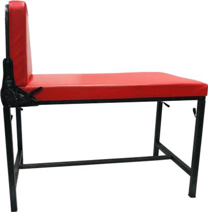 GOYALSON Massage Bed Made of Iron with Push Back System and Cushioned Back Seat (Red) Spa Massage Bed