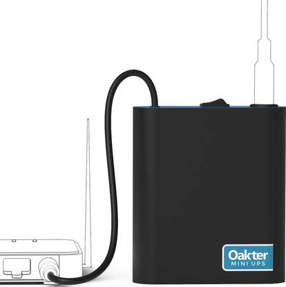 Oakter Mini UPS for 12V WiFi Router | Backup Upto 4 Hours | WiFi Router UPS Power Backup During Power Cuts | UPS for 12V Router Broadband Modem | Current Surge & Deep Discharge Protection Power Backup for Router