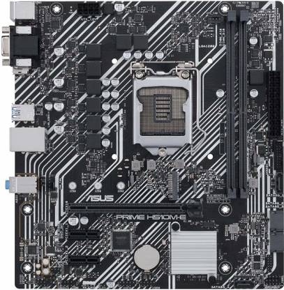 ASUS Prime H510M-E (Intel Socket LGA1200 for 11th Gen Intel Core & 10th Gen Intel Core, Pentium Gold and Celeron) micro ATX motherboard with PCIe 4.0 32Gbps M.2 slot Intel 1 Gb Ethernet DisplayPort HDMI D-Sub USB 3.2 Gen 1 Type A SATA 6Gbps COM header and RGB header LGA 1200Socket ATX Intel H410 Chipset DDR4 Motherboard for Desktop