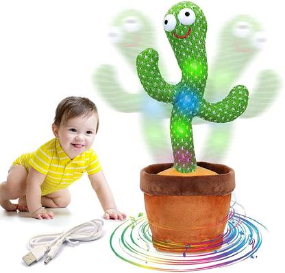 LIBRA Singing Cactus Toy with Mimicking Cactus Plush Electric Toys, Recording Repeating and Follow You Speak USB Rechargeable for Kids Funny, Home Decoration