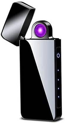 amblic New Cigarette Lighter Stylish ARC Plasma Rotating Lighter for Men Smart Touch Sensor USB Rechargeable Windproof Flameless Fancy Cool Lighter for Smoking,Cigar,Cigarette,Gift Pocket Lighter