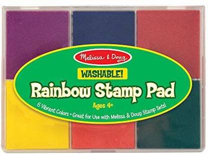 MELISSA & DOUG Rainbow Stamp Pad - 6 Washable Inks